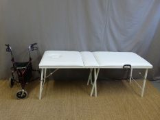 A folding treatment bed and a mobility frame