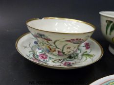 Six Chinese tea bowls and plates including famille verte