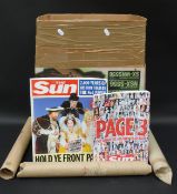 Over 40 The Sun Page 3 calendars together with two related books.