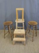 Five various bar and similar stools