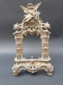 A 19th/early 20thC bronzed cast iron picture frame marked RD 459551,