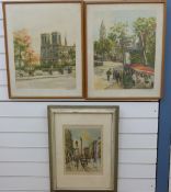 Charles Blondin signed prints of Parisian scenes 55x44cm and a further similar style print