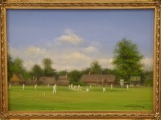 Jack Russell oil on canvas Harry Worcesters XI signed and dated '92 lower right, titled verso,