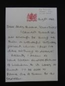 HRH Princess Diana thank you letter crested paper, dated July 5th 1982,