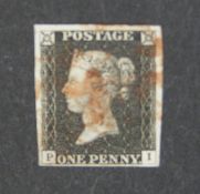 A 1d black stamps PI plate 2,