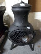 A cast iron chimenea