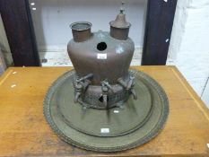 A large copper/brass urn/samovar, height 53cm,