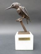 Walenty Pytel, bronze of a kingfisher on marble plinth, 22.