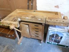 Possibly Sjobergs Sweden work bench (thought to be Swedish pine) together with a selection of tools
