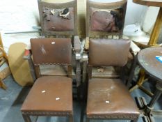 Four oak chairs including two carvers