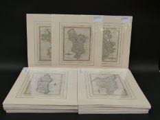 Forty late 19thC John Cary hand coloured county maps,