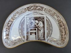 Wedgwood dish (c1880) in manner of Walter Crane decorated in Arts & Crafts style,