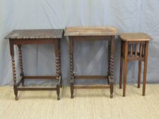 Three various oak occasional tables
