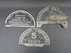 Stroud Urban District Council Hackney Carriage licence plate and two further plates,