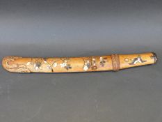 Japanese Meiji period wakizashi short sword with signed tang, 21.