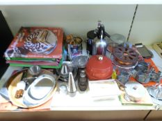 A quantity of retro metalware to include many WMF items,