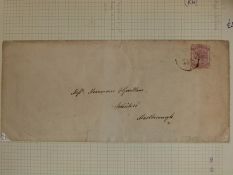 A selection of eight GB surface printed stamps on cover or loose album pages.