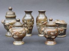 Six Japanese Meiji period vases and jars,