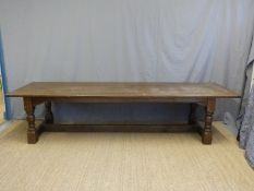 A large oak peg jointed refectory table (L340 x W101 x H78cm)