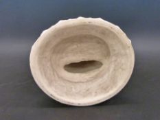 A 19thC Chinese blanc de chine figure of Guanyin seated on a lotus base,