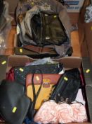 Two boxes of fashion handbags,