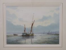 Alan Whitehead watercolour of a 19th century maritime scene,