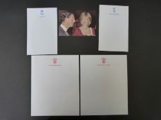 Four blank sheets of Royal headed/crested paper,
