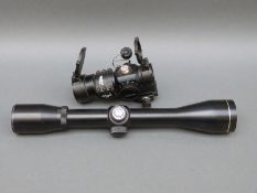 Nikko Sterling Gold Crown 4x40 wide angle rifle scope together with a Walther PS22 red dot sight.
