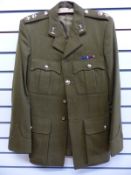 A Royal Signals Officer's three piece mess dress comprising jacket, waistcoat and trousers,