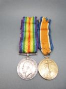 A pair of WWI medals awarded to 38395 PTE W. T.