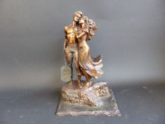 An Ebano reproduction bronze of Manuel Vidal's Two Sweethearts, numbered 34/2999, with certificate,