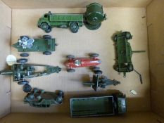 Nine Dinky Toys and similar diecast model vehicles and accessories,