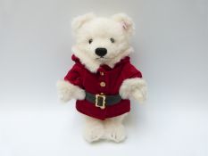 Steiff Original 'Santa Claus' 037252 teddy bear 2008, with white mohair, button to ear,