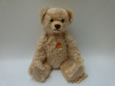 Steiff Original Classic teddy bear 005145, with blonde mohair, growler, button to ear and tags,