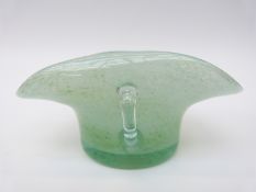 Nazeing glass bowl with applied twin handles, 15cm in diameter,