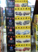 Eleven Vanguards diecast model commercial and police vehicle sets,