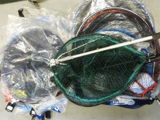 A quantity of soft mesh keep and landing nets including carp etc approximately 20