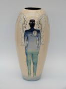 Moorcroft figural vase in Who Am I? pattern by Vicky Lovatt (31cm tall)