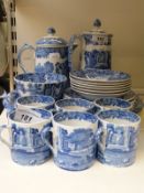 Copeland Spode Italian pattern opera coffee set including tray