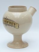A Syr Godfrey pedestal drug or apothecary jar (20cm tall)