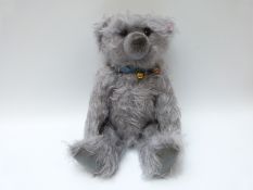 Steiff Original 'Bell Boy' 662997 teddy bear with grey mohair, growler, button to ear,