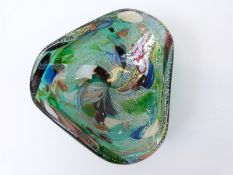 Murano glass triform bowl