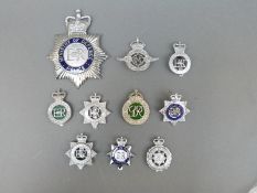 A collection of police badges relating to Ministry of Defence Police, Air Ministry Constabulary,