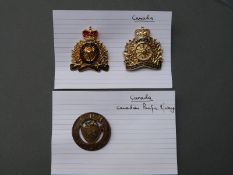 A collection of police badges relating to Canadian Pacific Railways Police,