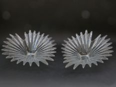 A pair of Dartington Crystal 1970's textured glass bowls,