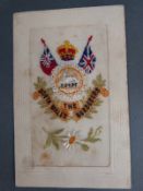 A WWI South Wales Borderers silk postcard