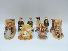 Mixed Beswick and Royal Doulton Storybook figures Dalmatians Pups in the Armchair,