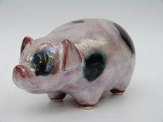 Anita Harris lustre glazed pig