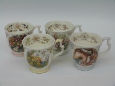 Four Royal Doulton Brambly Hedge Seasons mugs