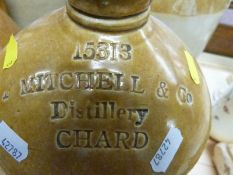 Stoneware flagons relating to Chard, Winchester,